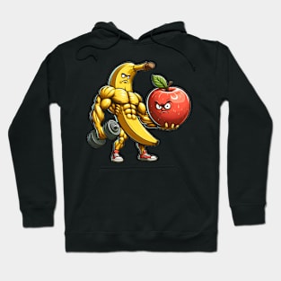 Muscular banana lifts huge apple Hoodie